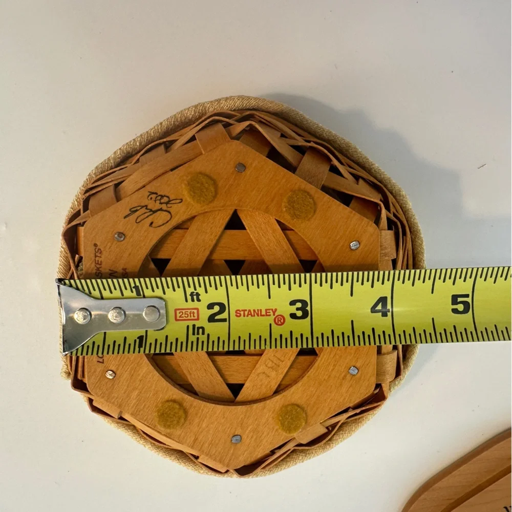 VTG Longaberger 2002 Classic Sage Booking Basket Hexagon Wooden Lidded Basket‎